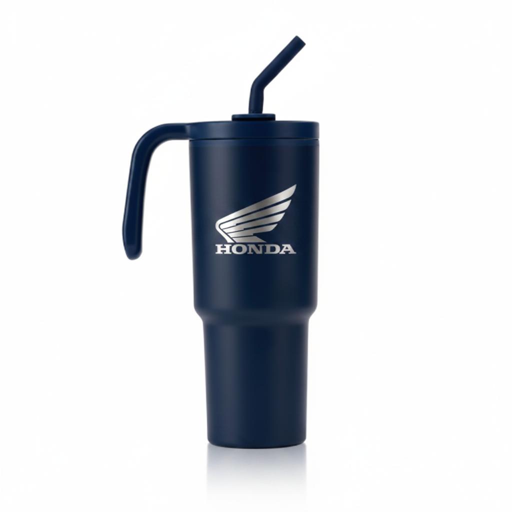 Navy Blue Tumbler with Silver Honda Logo