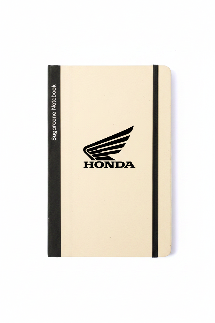 Notebook with black Honda logo