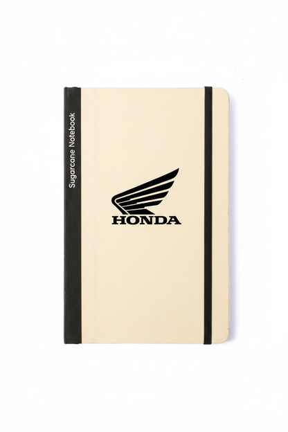 Notebook with black Honda logo