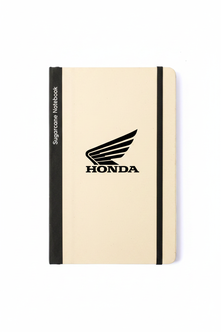 Notebook with black Honda logo