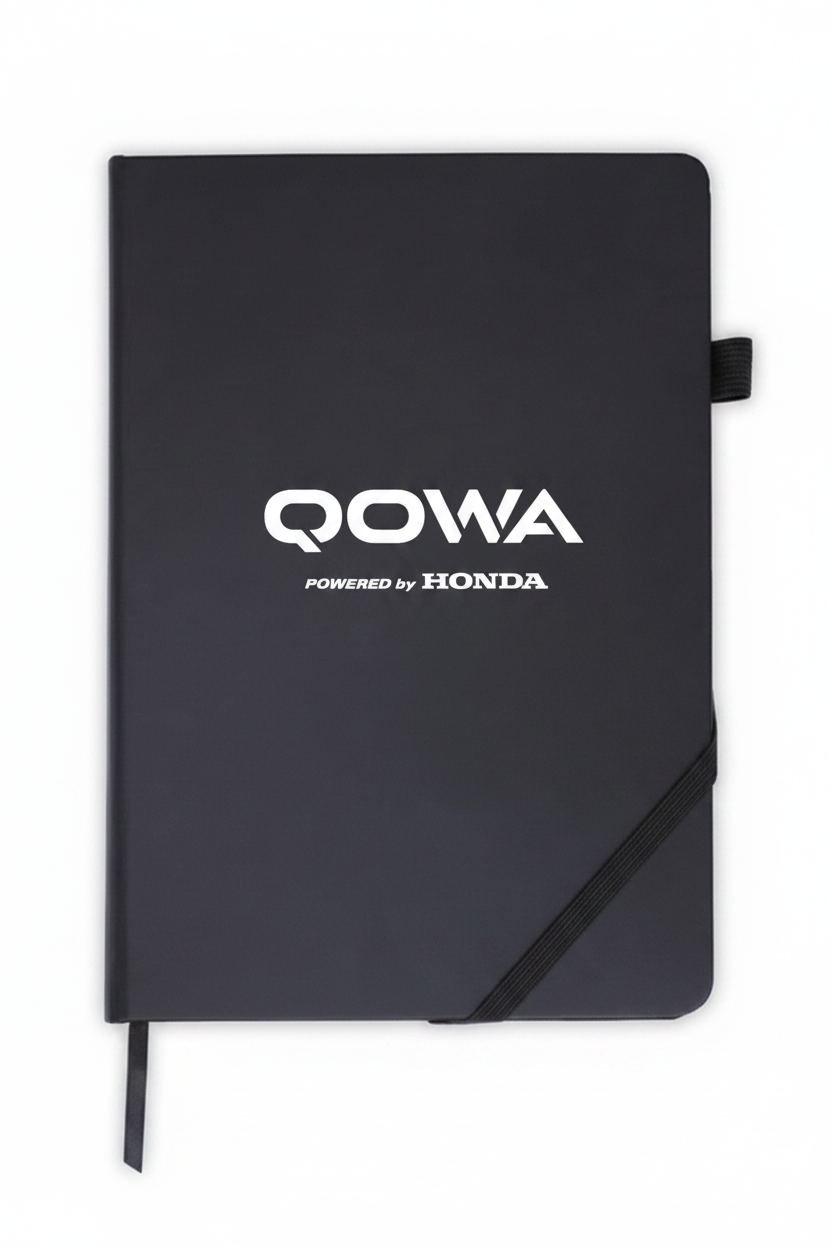 QOWA Honda Logo in White on Black Notebook