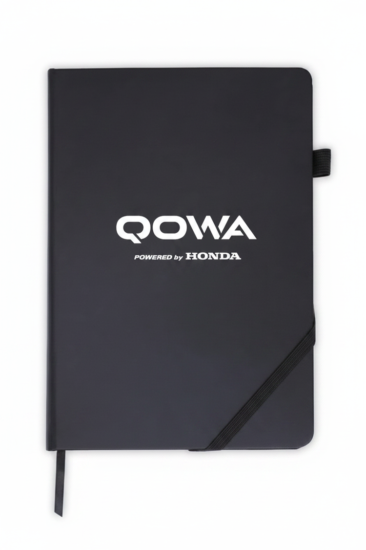 QOWA Honda Logo in White on Black Notebook
