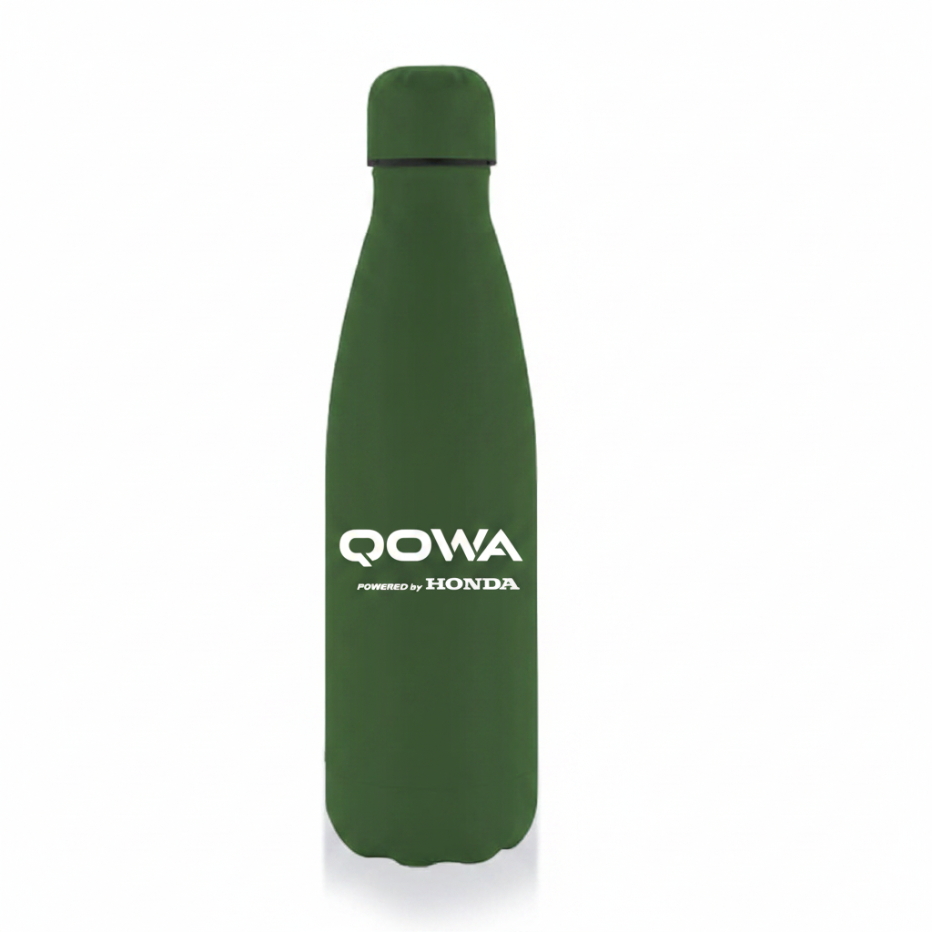 QOWA Honda Logo in White on Green Bottle