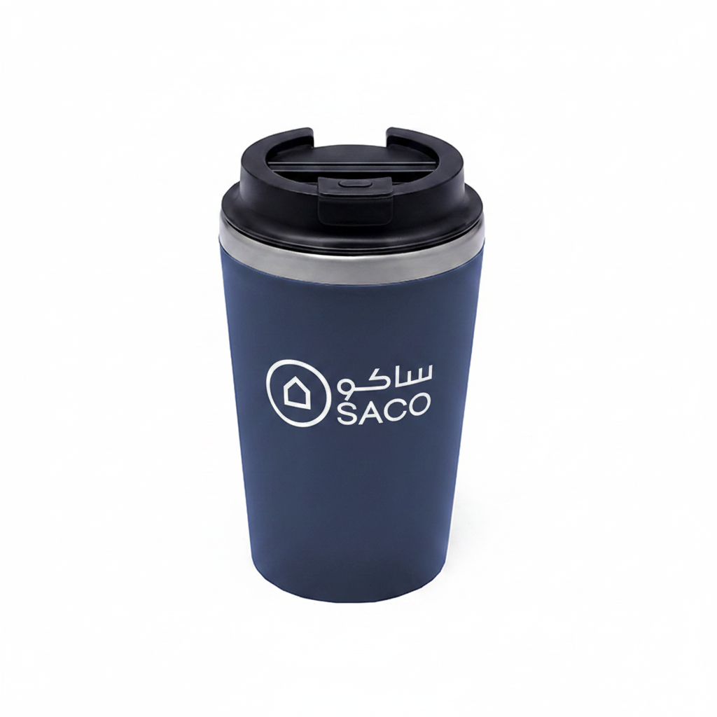 SACO Logo on Navy Blue Mug